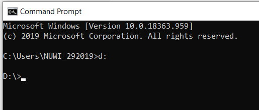 How to change the HDD drive in command prompt (if required)